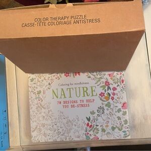 Color Therapy Puzzle and Coloring Book Set